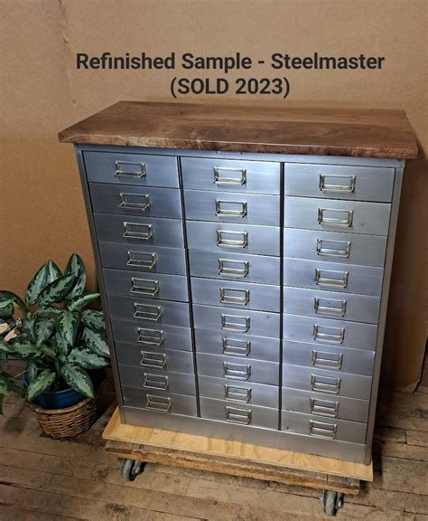 Organizer 27 Drawers Vintage Metal Industrial Parts Cabinet